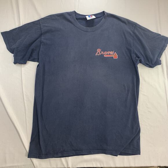 Vintage Russell Athletics Atlanta Braves Short Sleeve T Shirt Sz XL - Picture 1 of 7